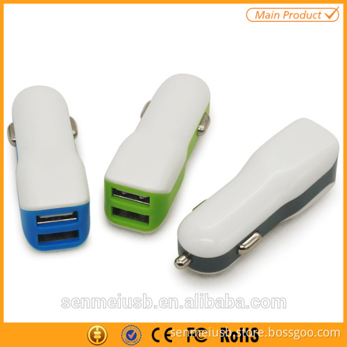 elegant design dual usb 2.1a rohs car charger
